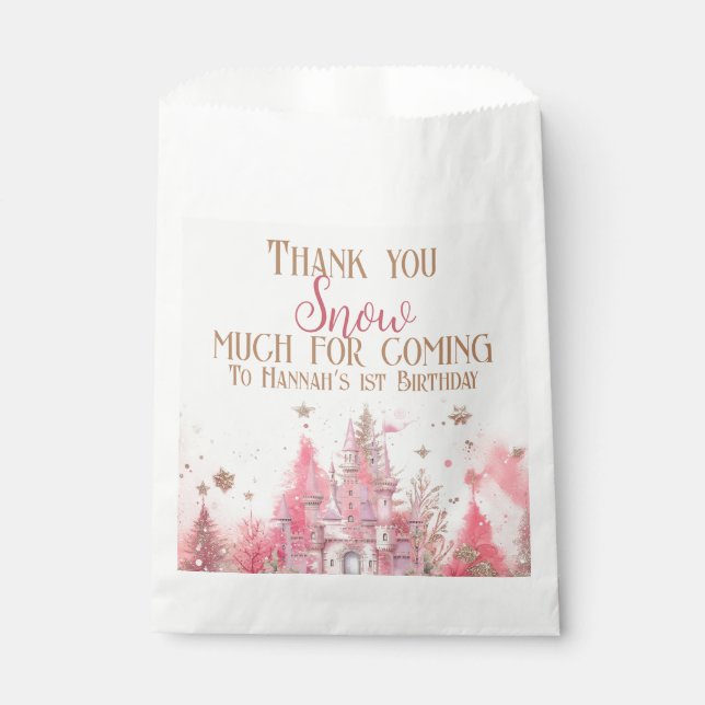 Whimsical Winter Princess Fairytale Birthday Favour Bags (Front)