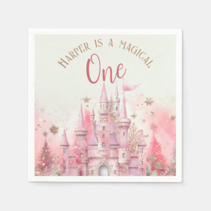 Whimsical Winter Princess Fairytale First Birthday Napkin