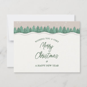 Whimsical Winter Snow Holiday Merry Christmas Card
