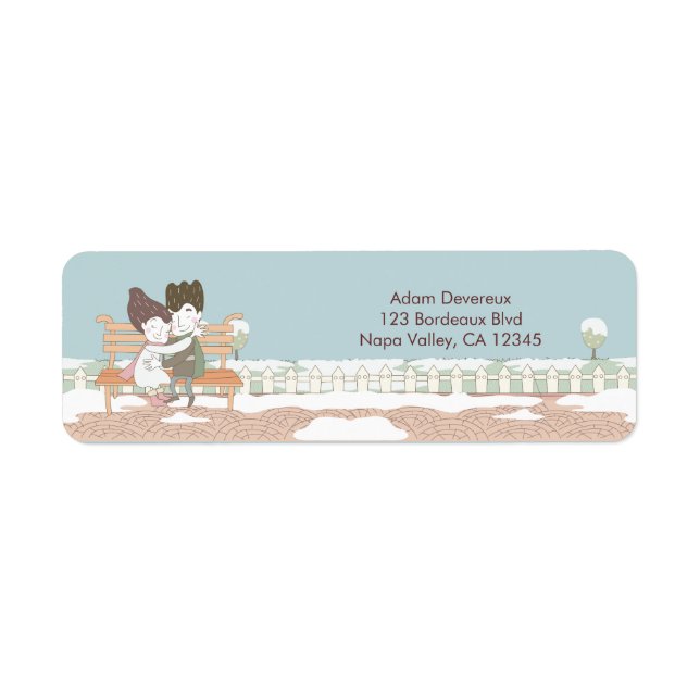 Whimsical Winter Wedding Return Address Label (Front)