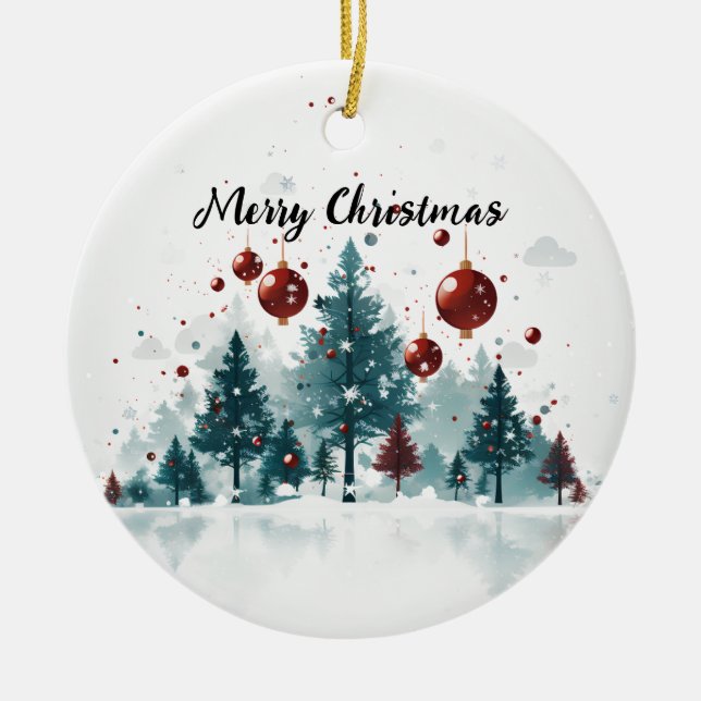 ❄️ Whimsical Winter Wonderland Ornament 🎄 (Front)