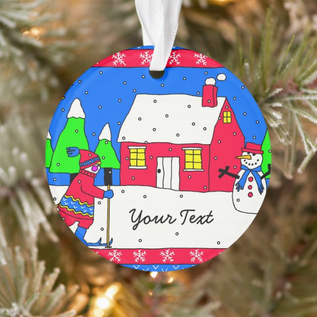 Whimsical Winter Wonderland Scene Ornament (Tree)