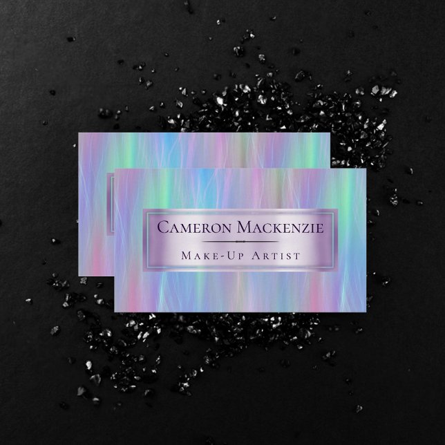 Whimsical Wisps | Holo Fairy Pastel Rainbow Ombre Business Card (Creator Uploaded)