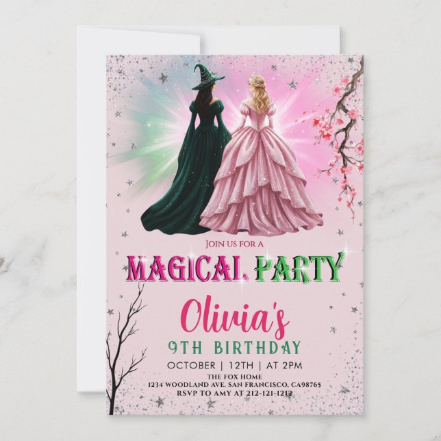 Whimsical Witch Birthday Party Invitation (Front)