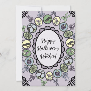 Whimsical Witch Halloween Invitation