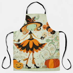 whimsical/witch/pumpkin/fall apron