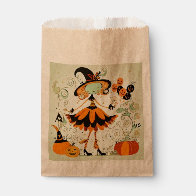 whimsical/witch/pumpkin/fall favour bags (Front)