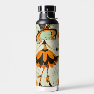 whimsical/witch/pumpkin/fall water bottle