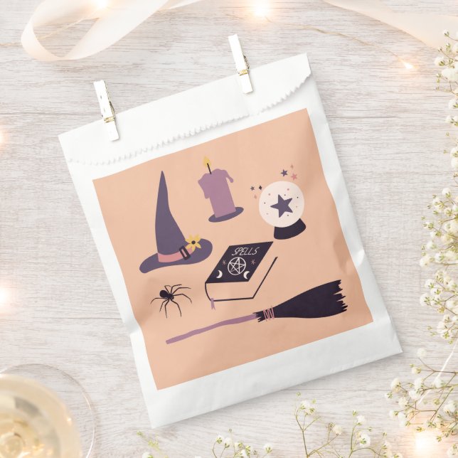 Whimsical witch themed Birthday or Halloween Favour Bags (Clipped)