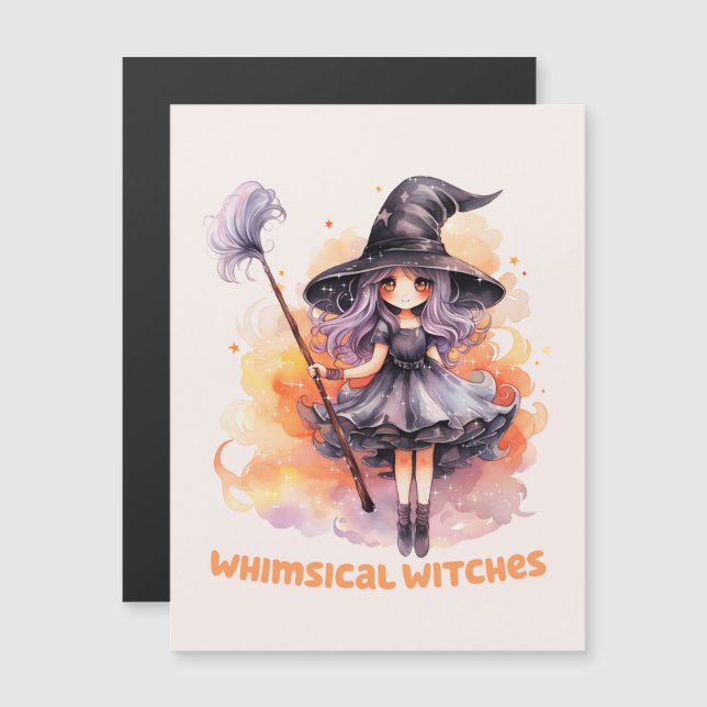 Whimsical Witches – Cute Halloween Witch (Front/Back)