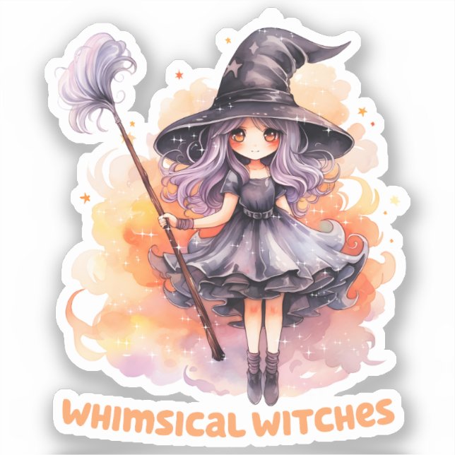 Whimsical Witches – Cute Halloween Witch (Front)
