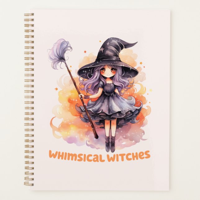 Whimsical Witches – Cute Halloween Witch Planner (Front)