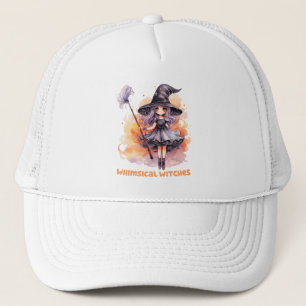 Whimsical Witches – Cute Halloween Witch Trucker Hat