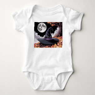 Whimsical Witch's Hat, Witch's Halloween Hat,  Baby Bodysuit