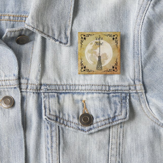 Whimsical Witchy Full Moon 15 Cm Square Badge (In Situ)