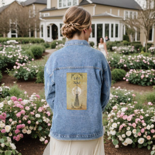 Whimsical Witchy Full Moon Denim Jacket