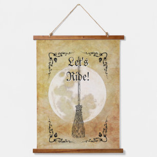 Whimsical Witchy Full Moon  Hanging Tapestry
