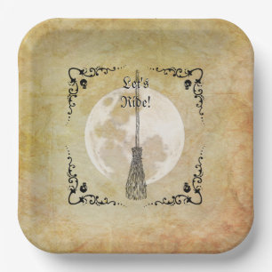 Whimsical Witchy Full Moon Paper Plate