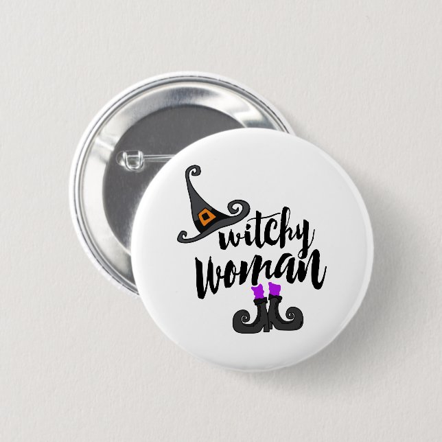 Whimsical Witchy Woman Halloween 6 Cm Round Badge (Front & Back)