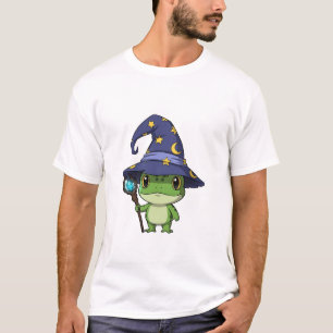 Whimsical Wizard Frog Character T-Shirt