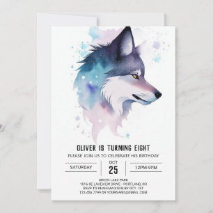 Whimsical Wolf Cub's Birthday Invitation
