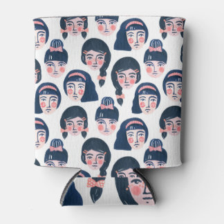 Whimsical Women: Cartoon Face Art Can Cooler