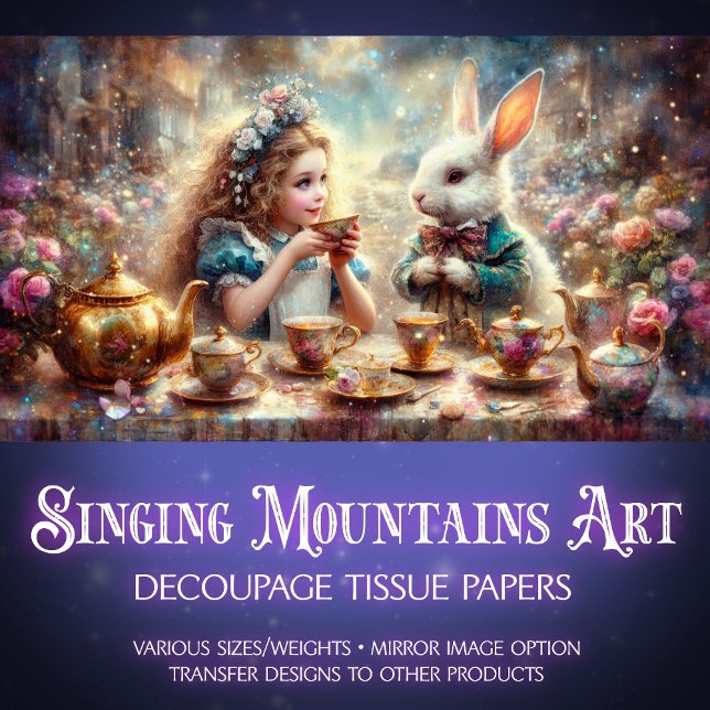 Whimsical Wonderland Alice's Magical Tea Decoupage Tissue Paper (Creator Uploaded)