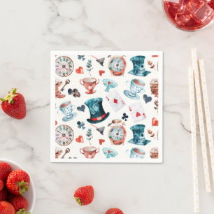 Whimsical Wonderland Tea Party Pattern Napkin