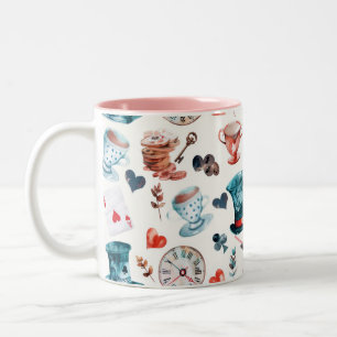Whimsical Wonderland Tea Party Pattern Two-Tone Coffee Mug