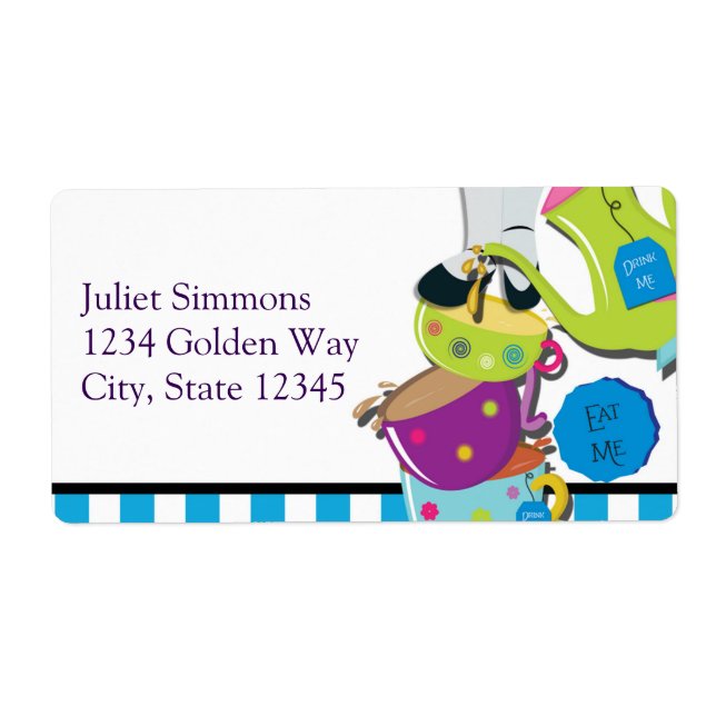 Whimsical Wonderland Tea Party Sticker Label (Front)