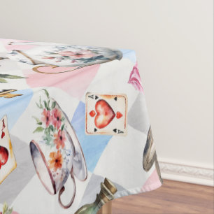 Whimsical Wonderland Watercolor Victorian Pattern Tablecloth