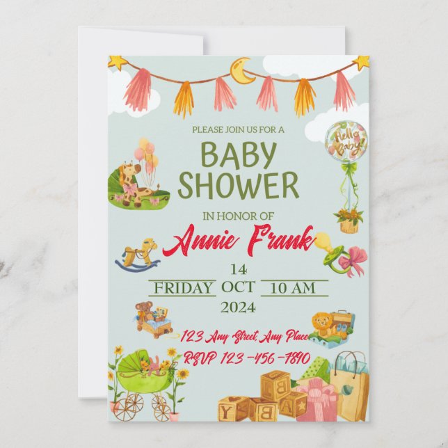 Whimsical Wonderland Welcomes:Join the Baby Shower Invitation (Front)