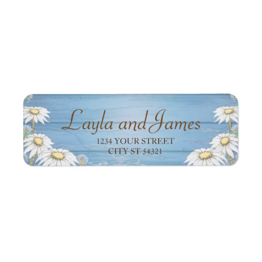 Whimsical Wood Daisy Address Labels