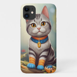 Whimsical Woodland America Shorthair Cat iPhone 11 Case
