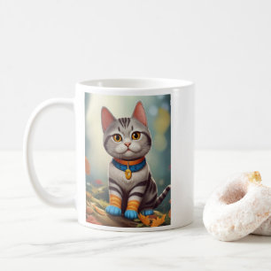 Whimsical Woodland America Shorthair Cat  Coffee Mug