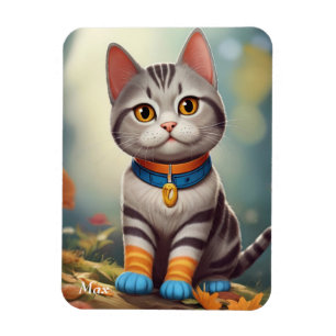 Whimsical Woodland America Shorthair Cat Magnet
