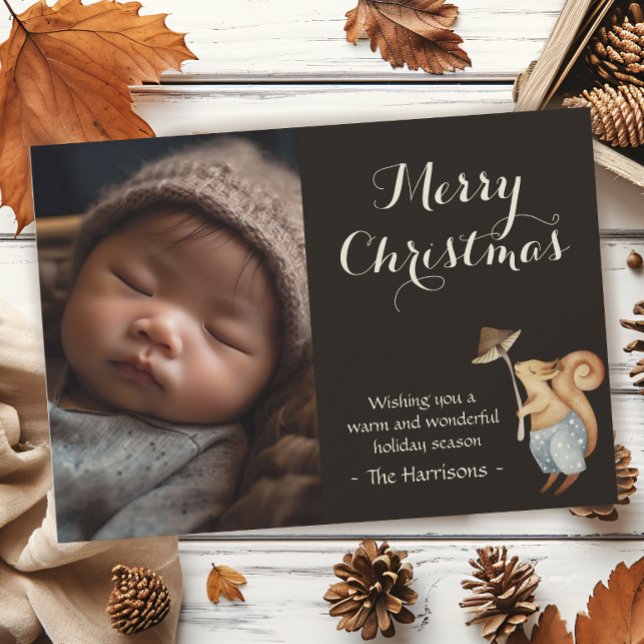 Whimsical Woodland Animal Christmas Photo Holiday Card (Creator Uploaded)