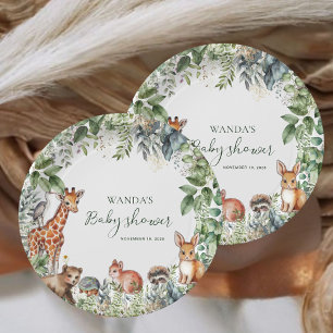 Whimsical Woodland Animals Baby Shower Paper Plate