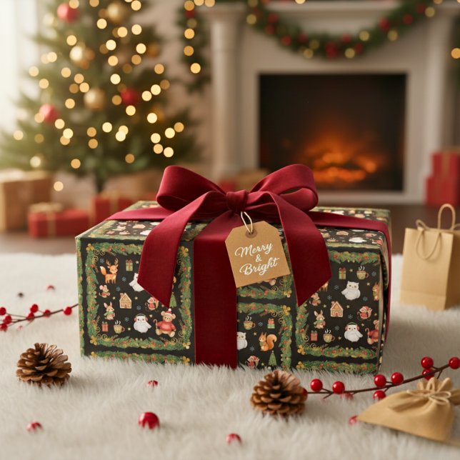 Whimsical Woodland Animals Christmas Wrapping Paper (Whimsical Woodland Animals Christmas Wrapping Paper)