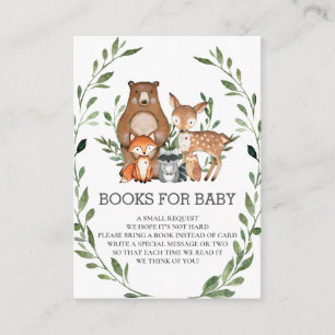 Whimsical Woodland Animals Greenery Books for Baby Enclosure Card