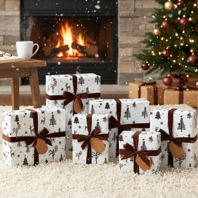  Whimsical Woodland Animals Holiday Wrapping Paper (Whimsical Woodland Animals Holiday Wrapping Paper)