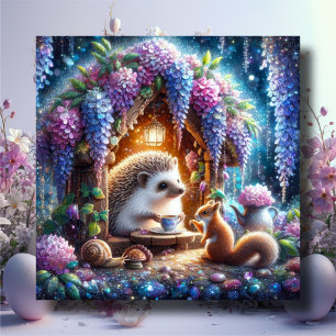 Whimsical Woodland Animals Tea Party  Holiday Card
