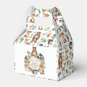 Whimsical Woodland Animals Wild One Baby Boy Party Favour Box
