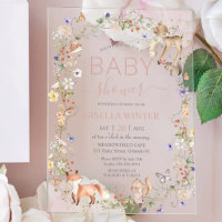 Whimsical Woodland Animals Wildflower Baby Shower