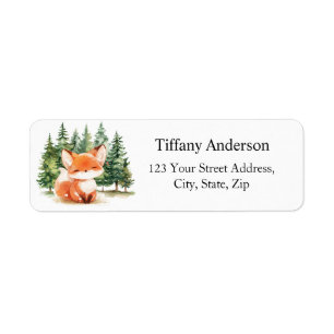 Whimsical Woodland Baby Fox Return Address