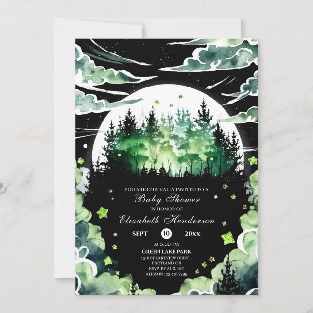 Whimsical Woodland Baby Shower Invitation (Front)