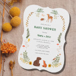 Whimsical Woodland Baby Shower Invitation<br><div class="desc">Celebrate the parents-to-be with this cute gender neutral woodland themed baby shower invite with cute woodland animals,  butterflies and mushrooms surrounded by watercolor greenery and a sage green reverse side.</div>