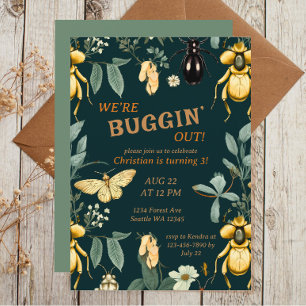 Whimsical Woodland Bug Forest Birthday Invitation