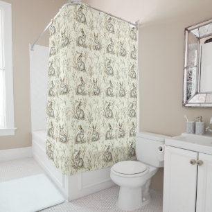  "Whimsical Woodland Bunnies" Shower Curtain