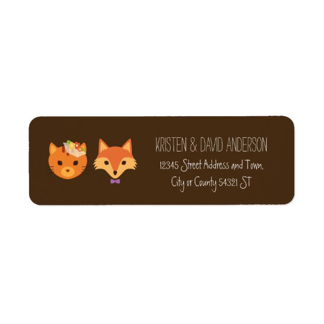 Whimsical Woodland Cat & Fox Couple Wedding (Front)